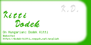 kitti dodek business card